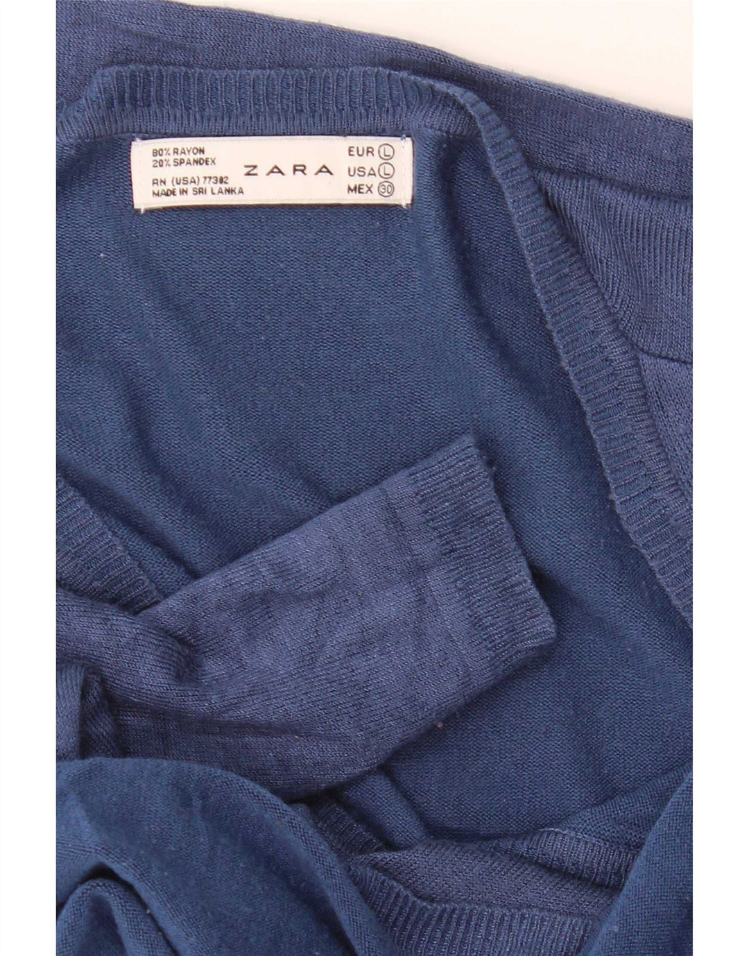 Maglione Zara da donna con scollo a V UK 14 grande blu navy