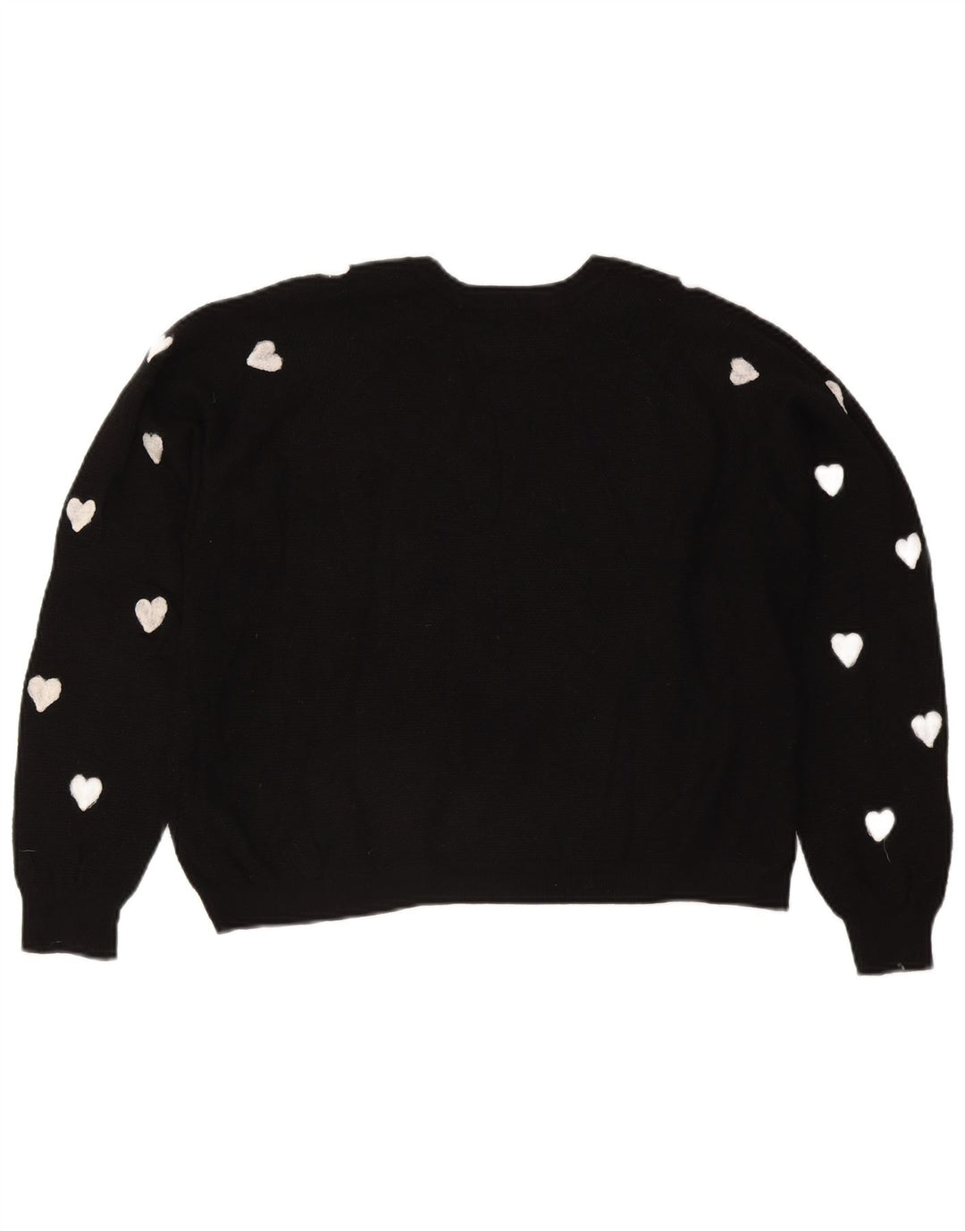 Topshop Maglione da donna con scollo a barchetta con motivo astratto UK 16 Large Nero