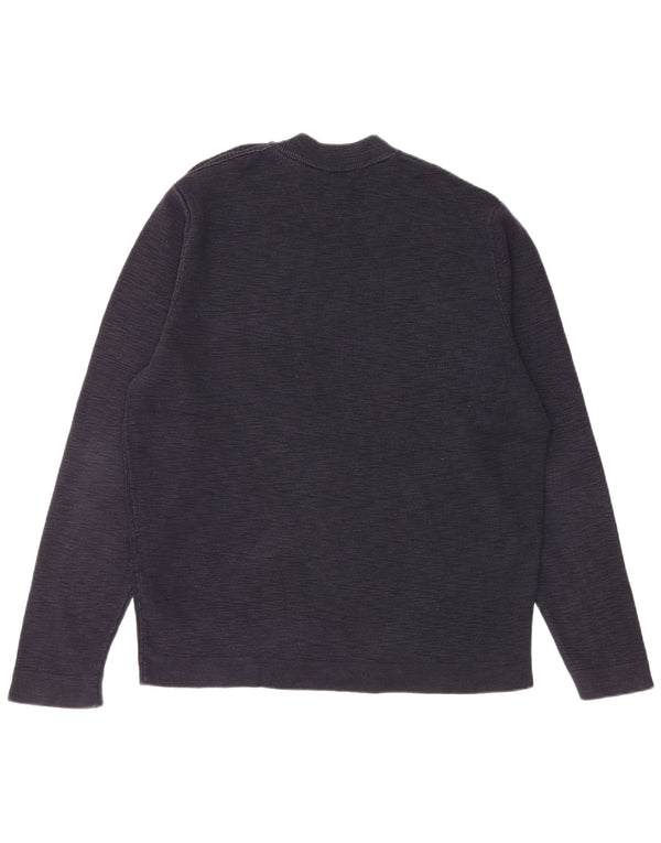 COS Maglione girocollo da uomo in cotone grande blu navy