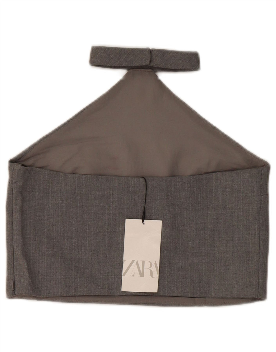 Top corto da donna Zara UK 8 piccolo poliestere grigio