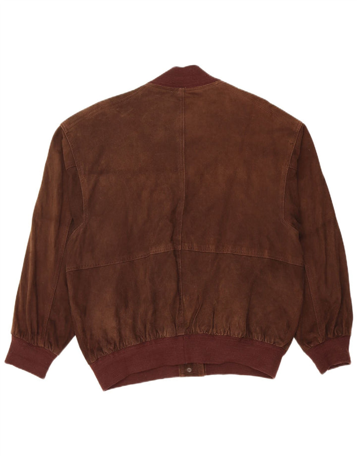 Giubbotto bomber in pelle scamosciata da donna Franco Callegari EU 44 XL in pelle marrone