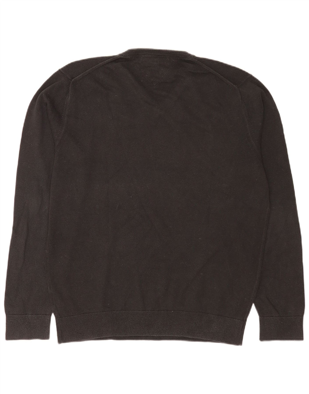 Maglione maglione con scollo a V da uomo Tommy Hilfiger grande cotone nero