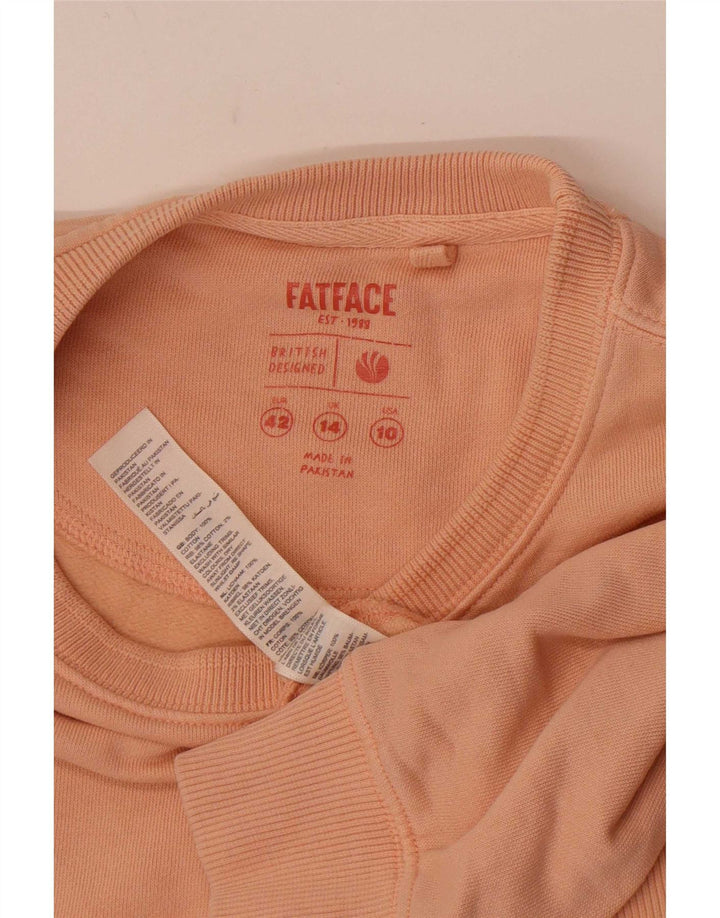 Felpa da donna Fat Face Jumper UK 14 Large Pink Cotton