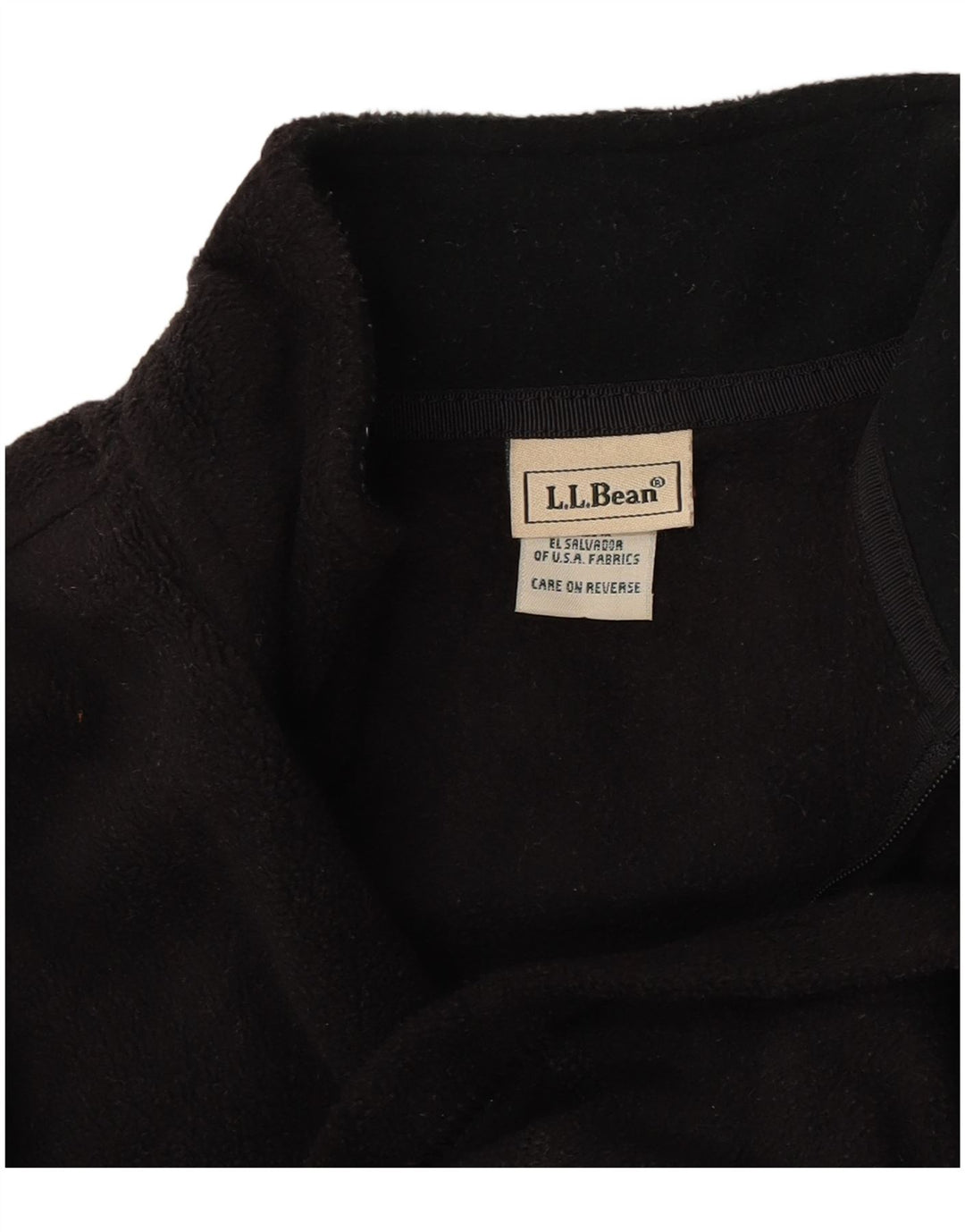 Maglione in pile da donna con collo con zip L.L.Bean UK 10 piccolo poliestere nero