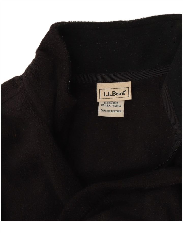 Maglione in pile da donna con collo con zip L.L.Bean UK 10 piccolo poliestere nero