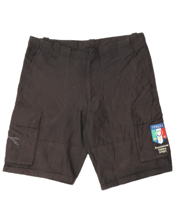 Pantaloncini cargo DIADORA Uomo Italia Small W32 Nero Poliestere