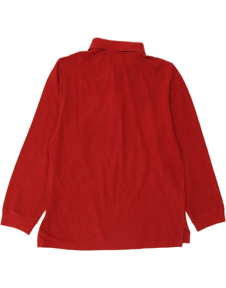 INVICTA Mens Long Sleeve Polo Shirt Large Red Cotton Vintage Invicta and Second-Hand Invicta from Messina Hembry 