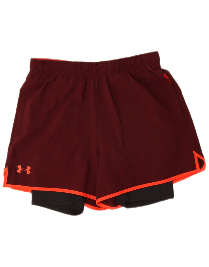 Pantaloncini sportivi UNDER ARMOUR da uomo Heat Gear poliestere medio bordeaux