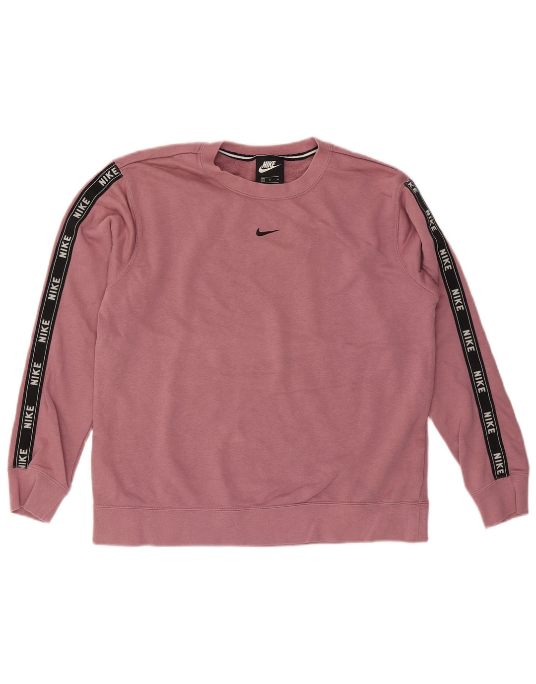 Felpa con grafica Nike da donna, maglione UK 14, cotone color block rosa medio