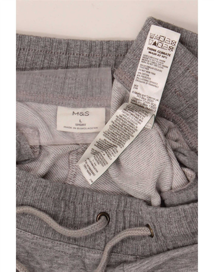 Pantaloni da tuta da uomo Marks & Spencer grandi in cotone chiazzato grigio