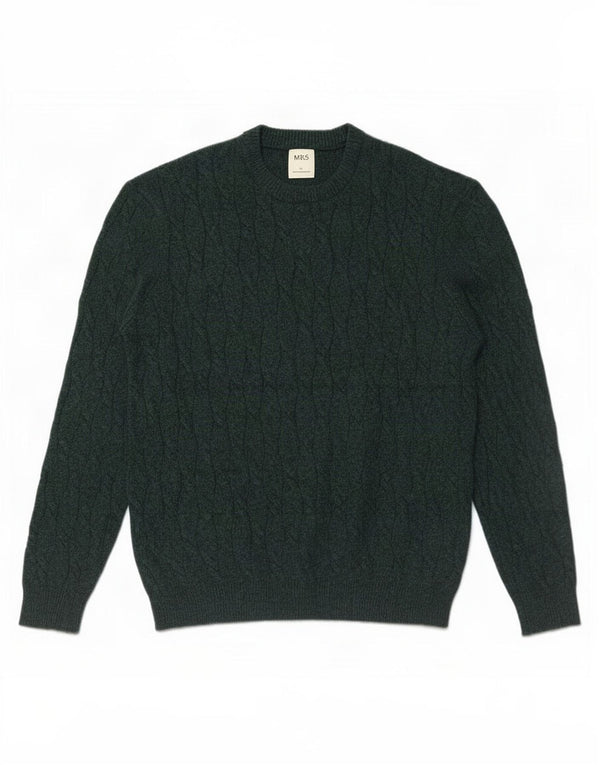 Maglione maglione girocollo da uomo Marks & Spencer grande verde in poliammide