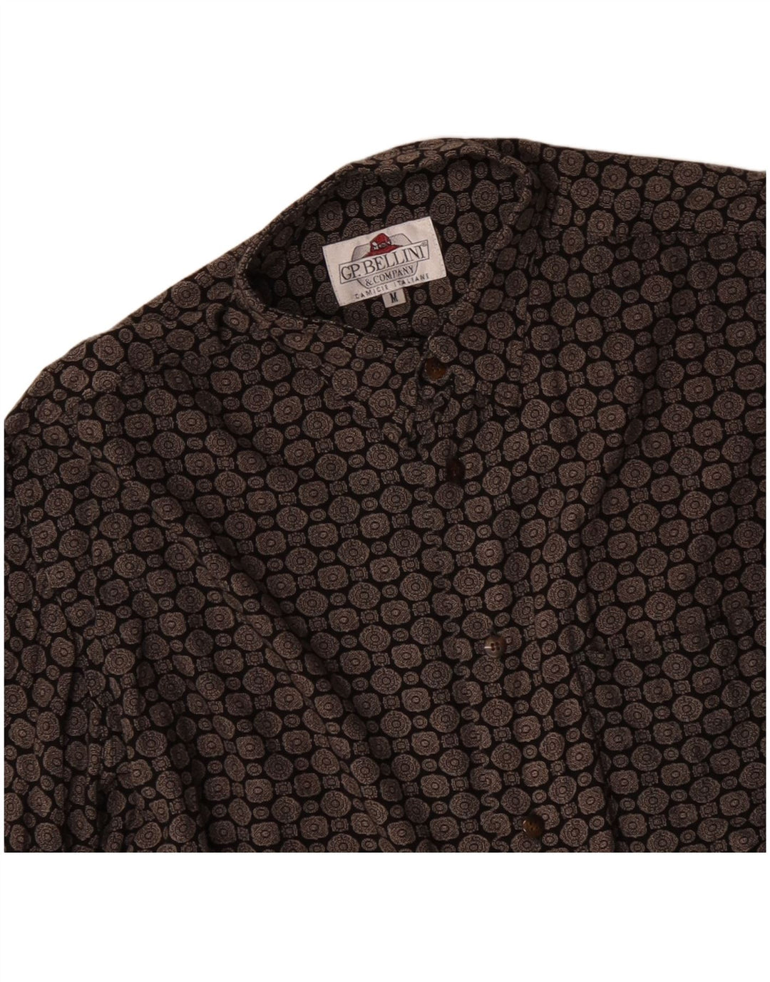 GP. BELLINI & COMPANY Camicia Uomo Media Nera in Viscosa geometrica