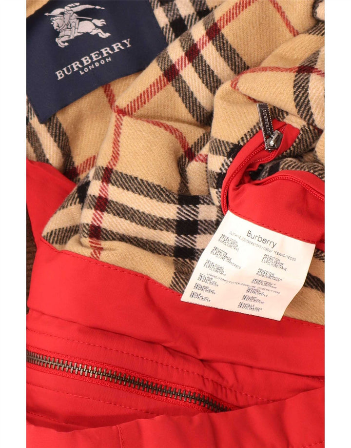 Giacca antipioggia da uomo Burberry UK 42 XL rosso cotone