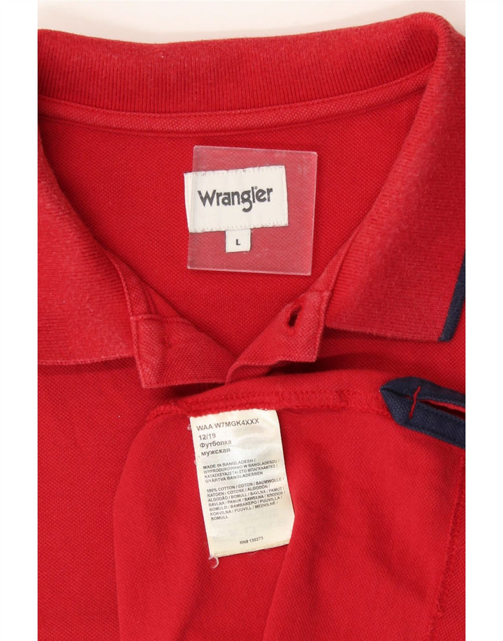 WRANGLER Mens Polo Shirt Large Red Cotton Vintage Wrangler and Second-Hand Wrangler from Messina Hembry 