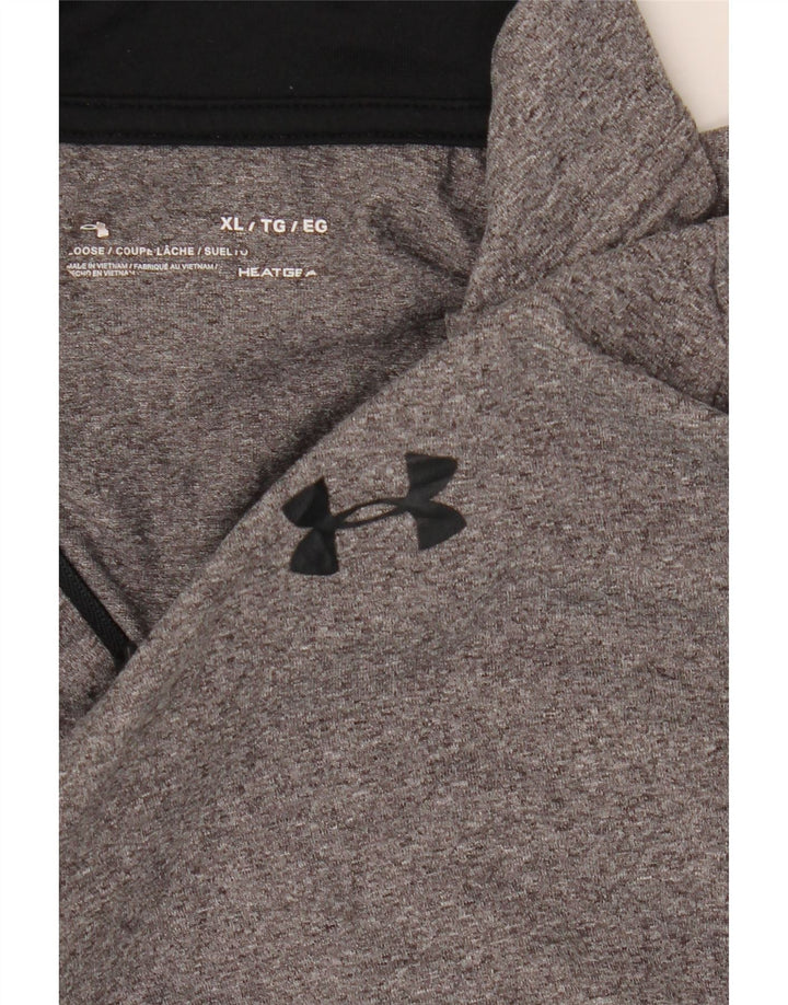 Maglietta Under Armour da uomo Heat Gear con zip e collo pullover XL grigia