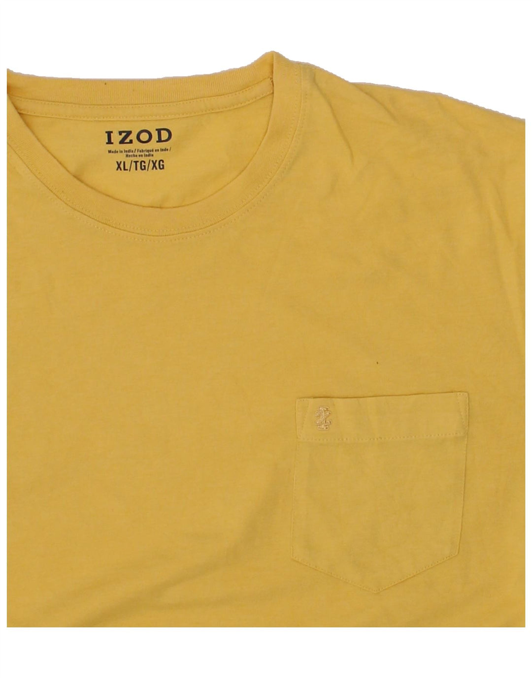 IZOD Mens T-Shirt Top XL Yellow Cotton Vintage Izod and Second-Hand Izod from Messina Hembry 