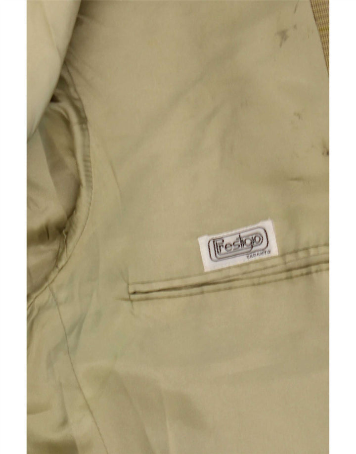 Giacca blazer da uomo a 2 bottoni Prestigio UK 38 Lana a quadri verde medio