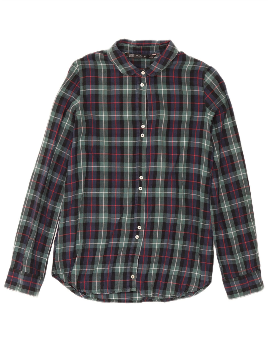 Camicia in flanella oversize da donna Zara UK 6 XS in cotone a quadri multicolore