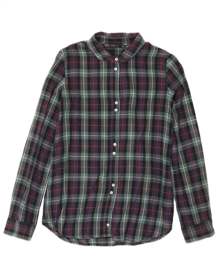 Camicia in flanella oversize da donna Zara UK 6 XS in cotone a quadri multicolore