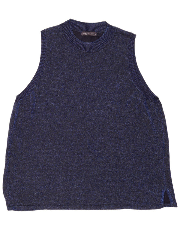 Canotta da donna Marks & Spencer UK 24 4XL Viscosa screziata blu
