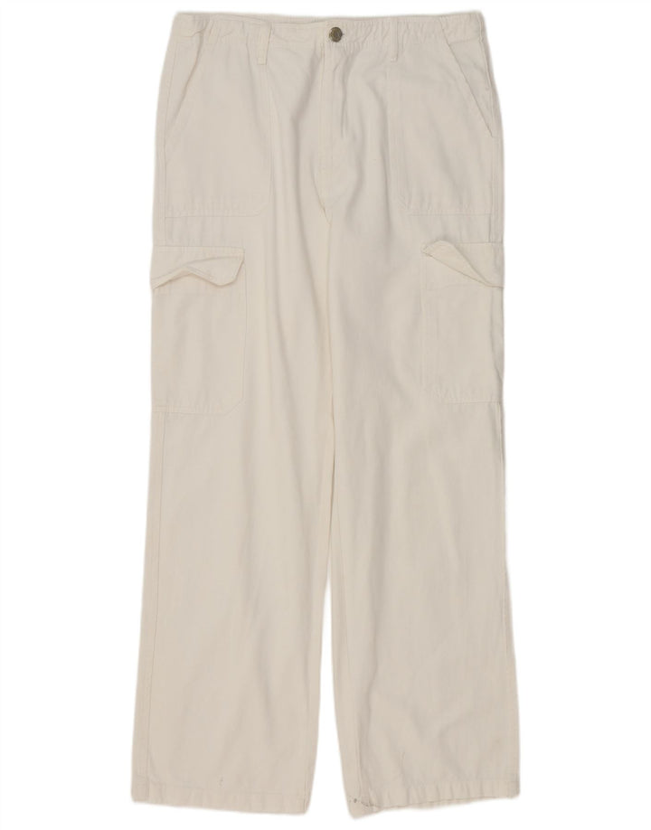 Pantaloni cargo dritti da donna Zara EU 42 Large W32 L32 Bianco