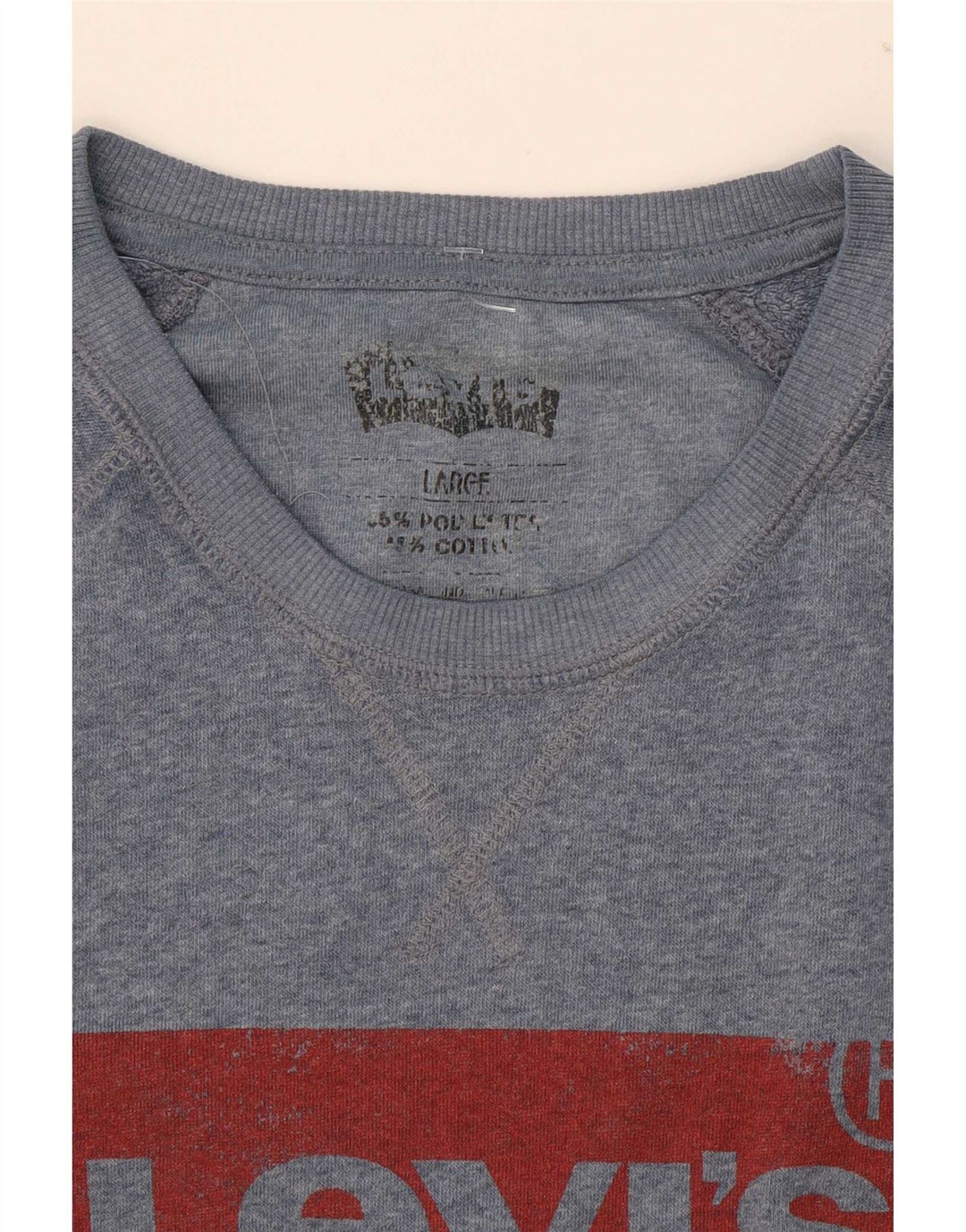 Levi's Felpa con grafica da uomo Maglione grande poliestere blu