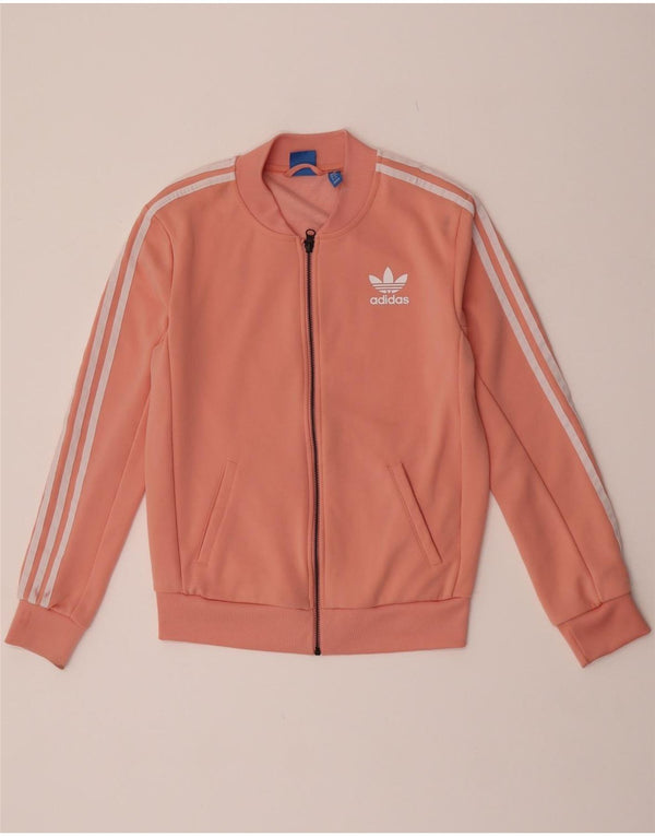 Giacca da ginnastica grafica da donna Adidas UK 8 Small Pink Poliestere