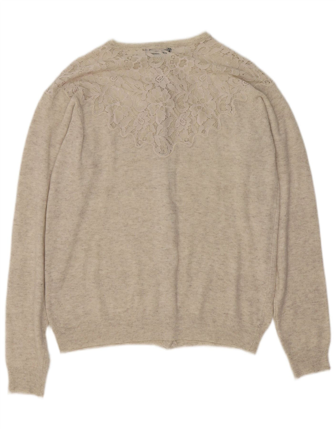Maglione cardigan da donna Zara UK 16 grande beige screziato
