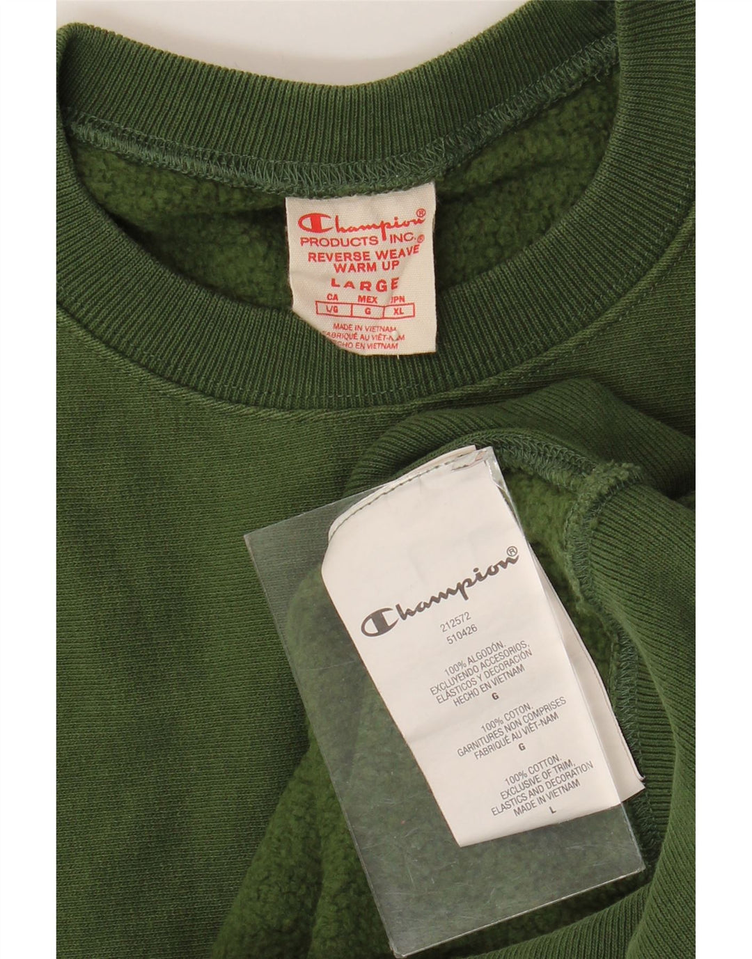 CHAMPION Felpa da uomo Reverse Weave Maglione grande cotone verde