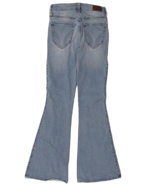 Jeans Hollister da donna svasati elasticizzati a vita alta US 4 Small W27 L31 Blu