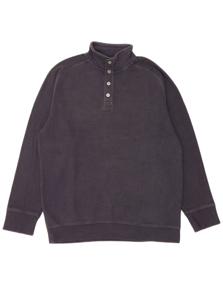 Maglione da uomo Marks & Spencer con bottoni e collo blu navy medio