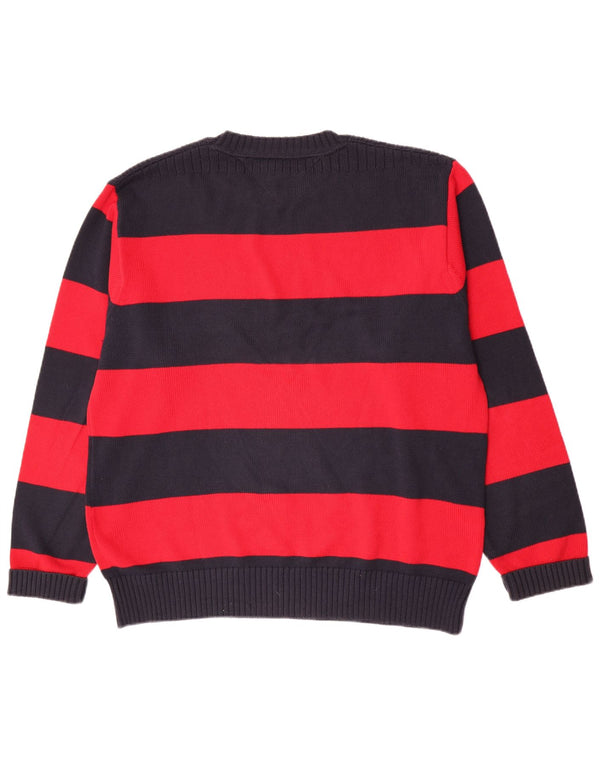Maglione maglione girocollo da uomo Tommy Hilfiger 2XL cotone a righe rosse