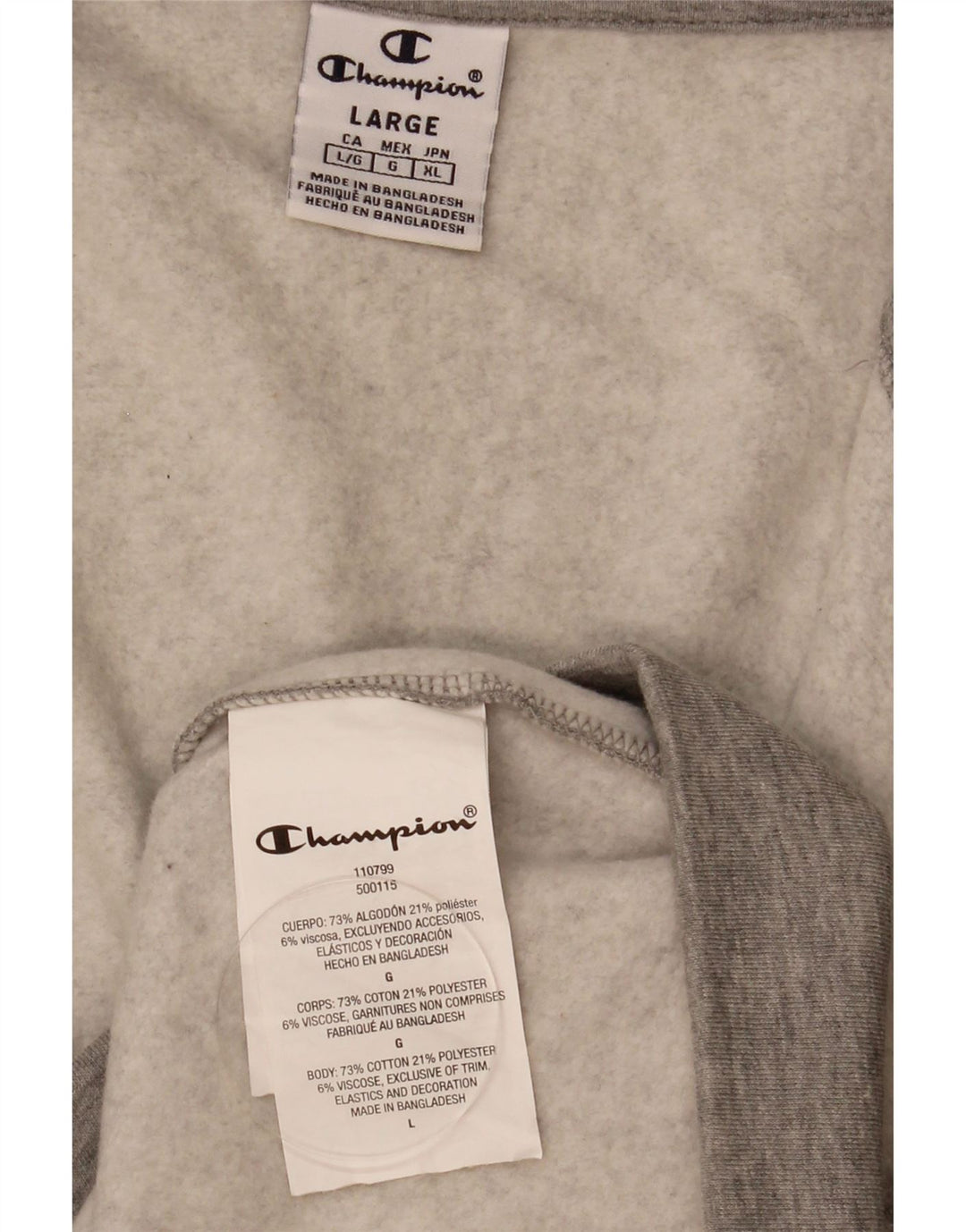 Giacca sportiva da uomo con grafica Champion, giacca grande in cotone chiazzato grigio