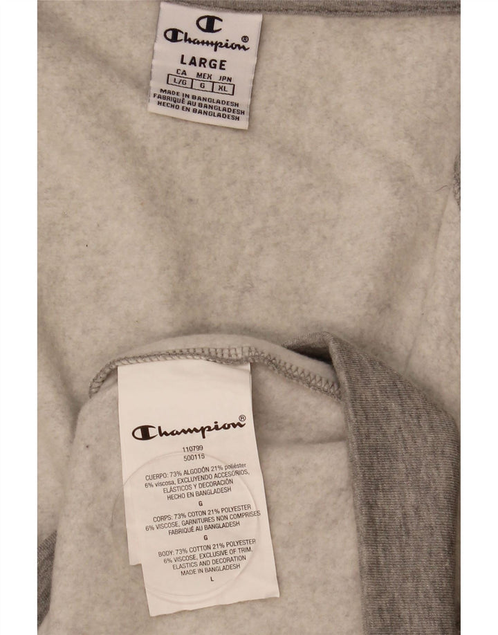 Giacca sportiva da uomo con grafica Champion, giacca grande in cotone chiazzato grigio