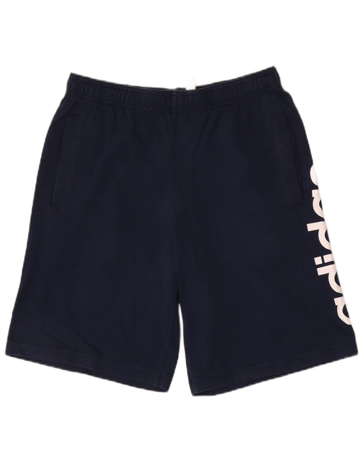 Pantaloncini sportivi Adidas da uomo con grafica media in cotone blu navy