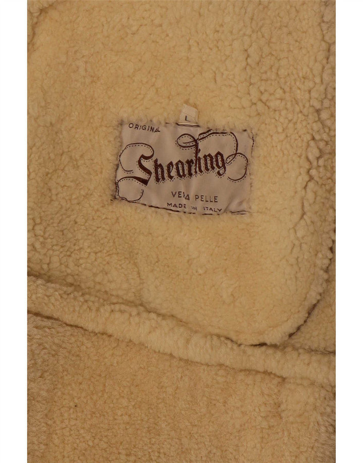 Giacca in shearling vintage da uomo UK 40 grande marrone