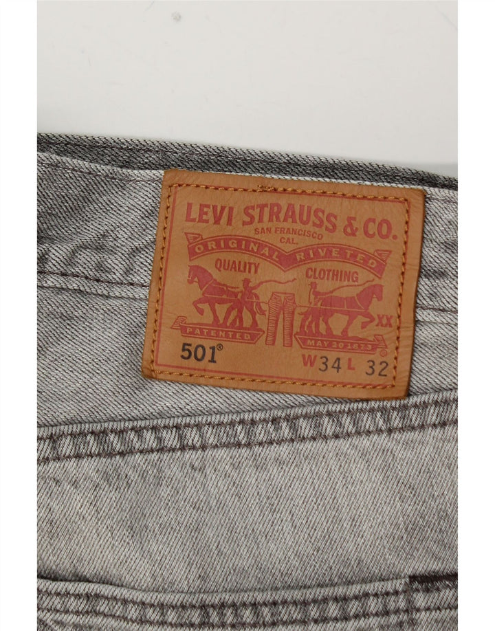 LEVI'S Jeans dritti da uomo 501 W34 L30 Cotone grigio
