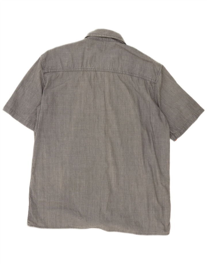 Camicia a maniche corte da uomo Lee in cotone grigio medio