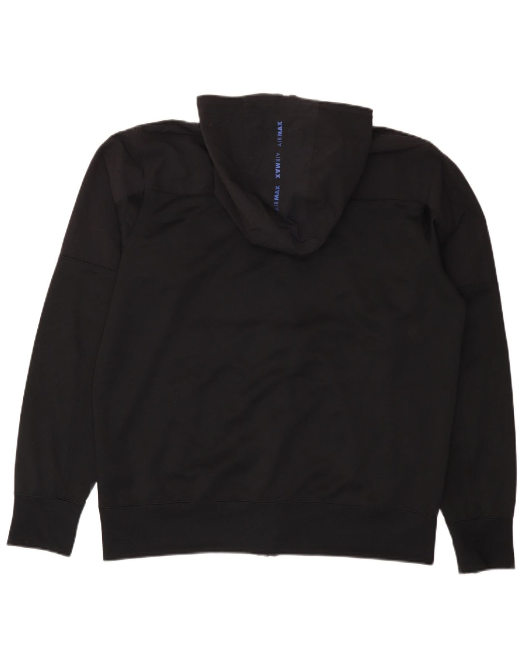 Felpa con cappuccio e zip grafica Nike da uomo, grande, in poliestere nero