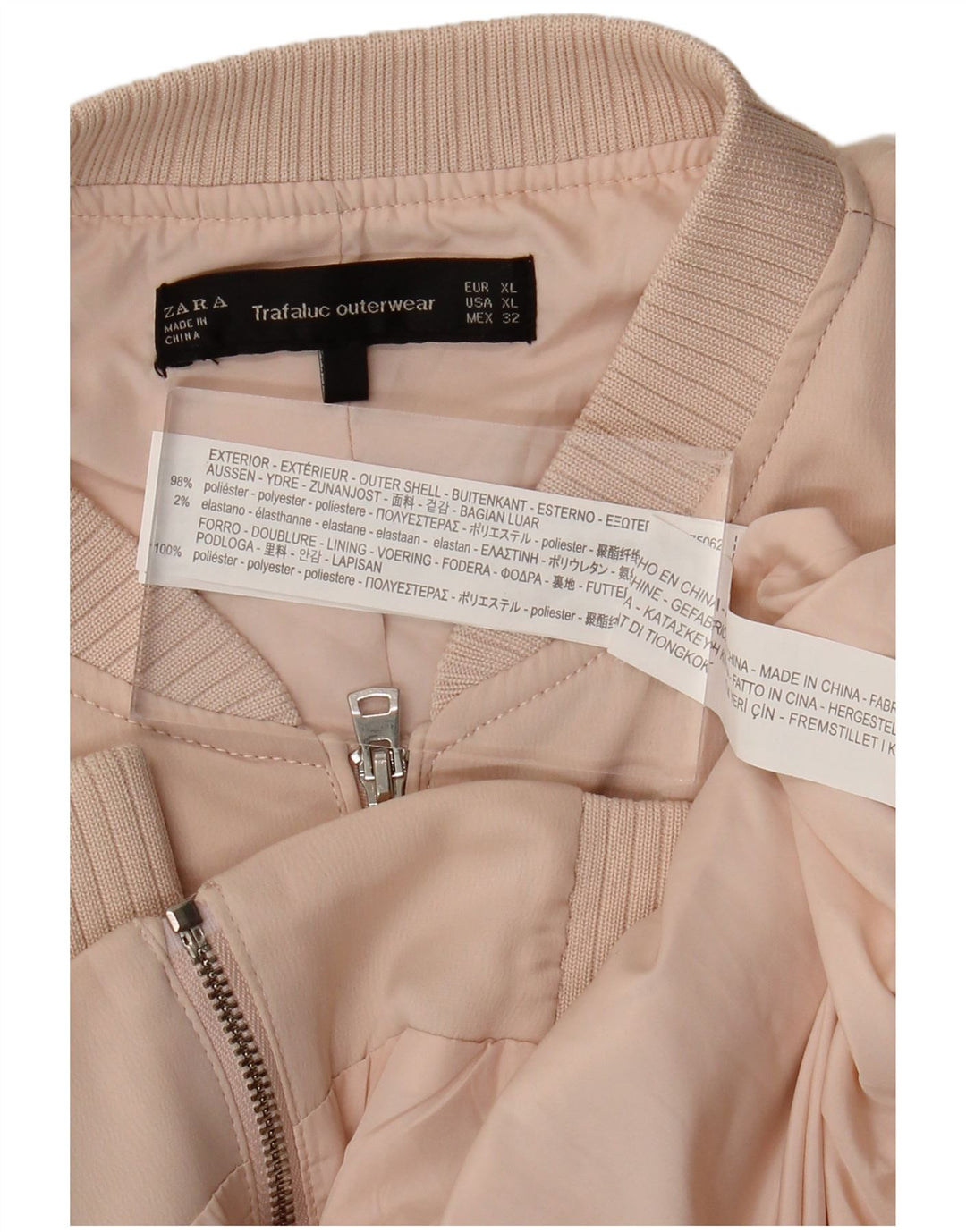 Giubbotto bomber da donna ZARA UK 18 XL poliestere rosa