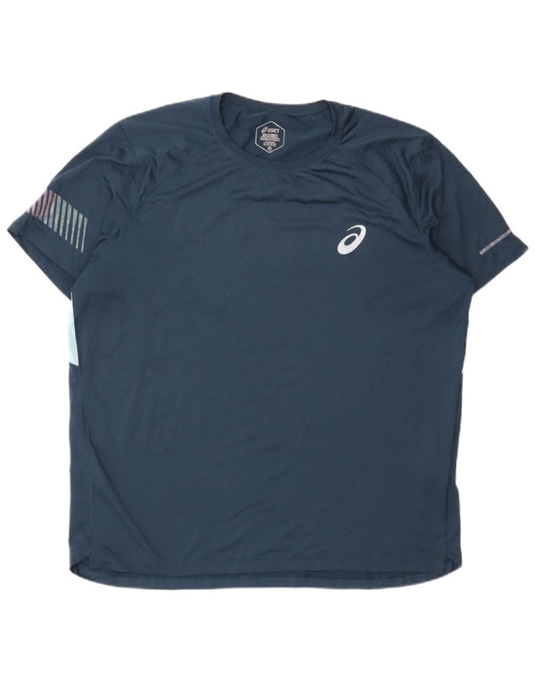 T-shirt da uomo Asics Top XL Blu navy in poliestere color block