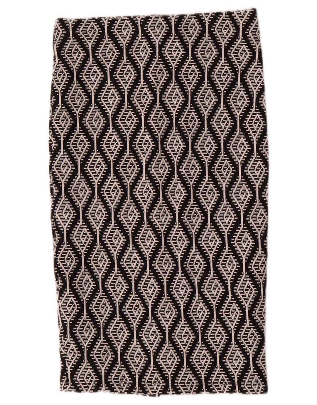 Gonna dritta da donna Zara piccola W26 cotone ikat nero