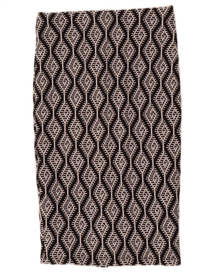 Gonna dritta da donna Zara piccola W26 cotone ikat nero