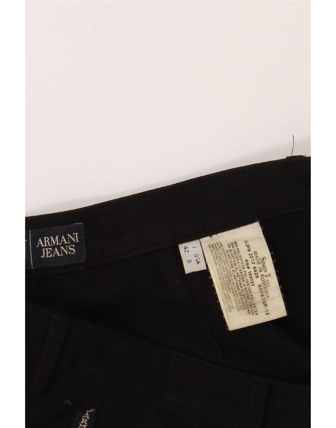 Pantaloni casual Bootcut da donna Armani UK 12 Medium W28 L30 Poliestere nero