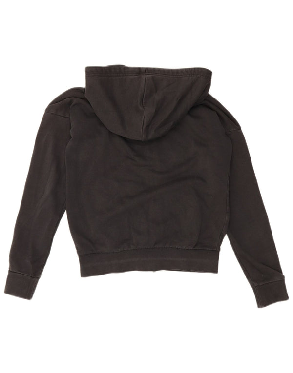 Felpa con cappuccio e zip oversize da donna Adidas UK 4/6 XS cotone nero