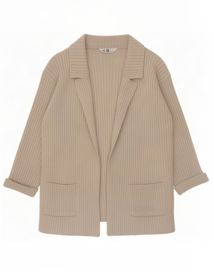 Maglione cardigan da donna Marks & Spencer UK 10 piccolo lana beige