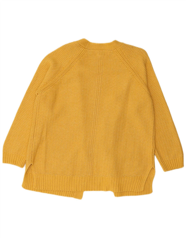 Maglione cardigan aperto da donna Fat Face UK 12 Acrilico giallo medio