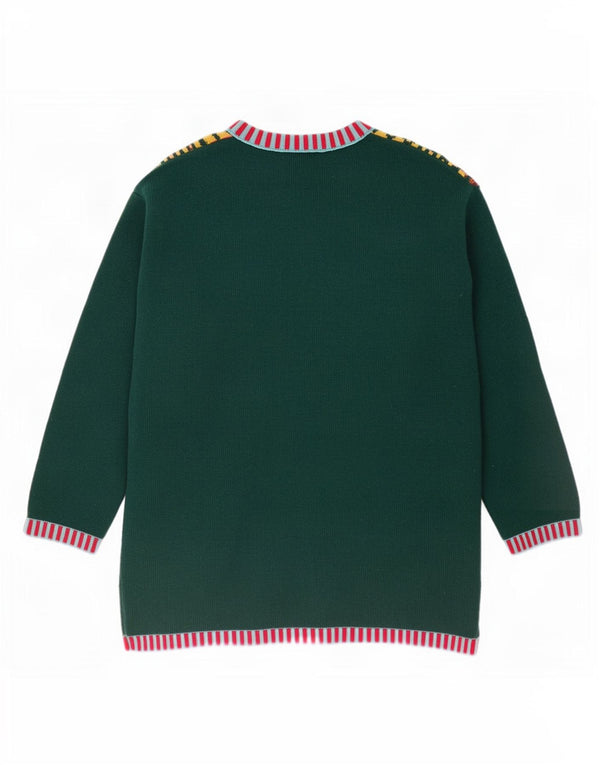 Maglione maglione girocollo da donna Benetton UK 10 piccolo multicolore
