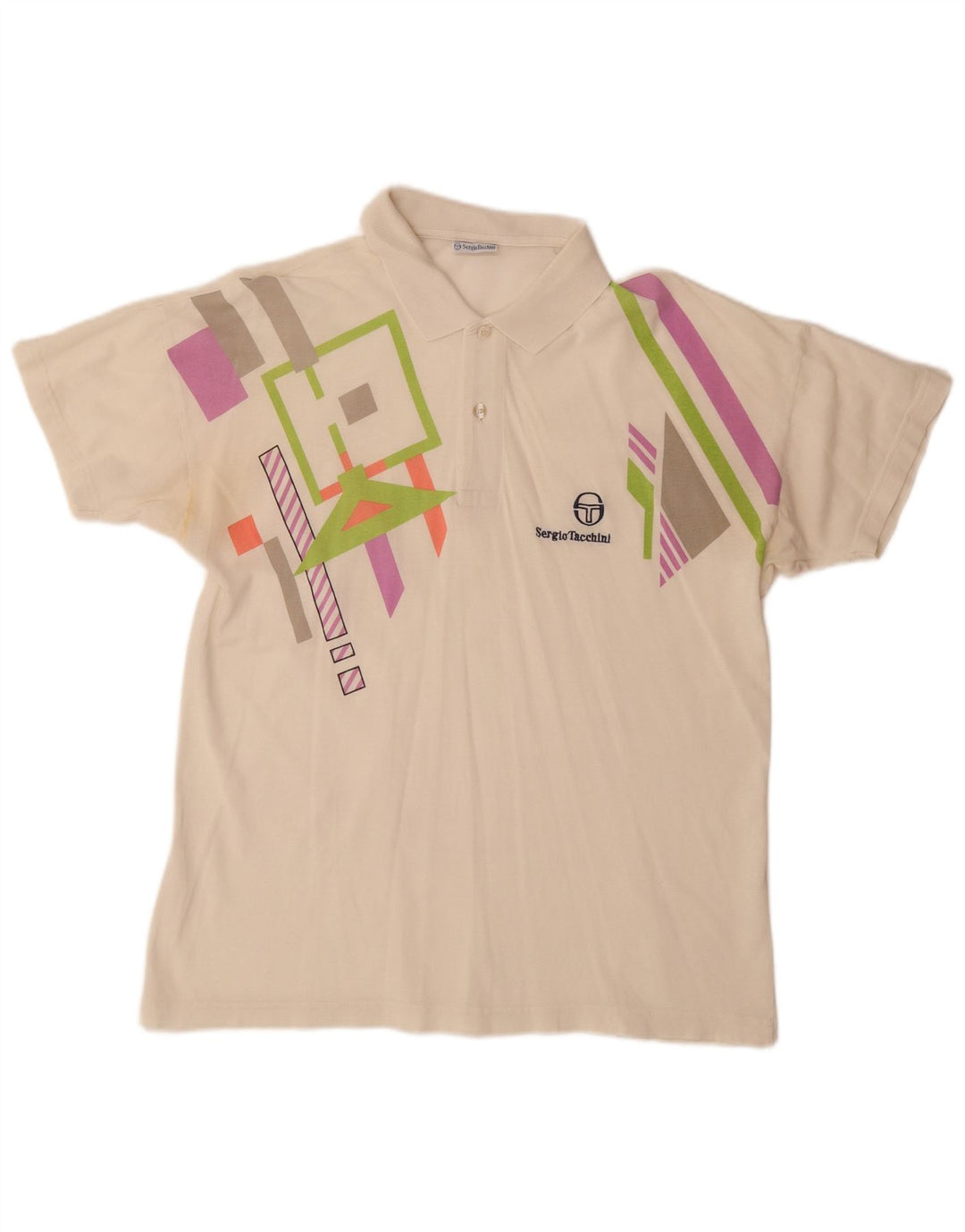 Polo da uomo SERGIO TACCHINI EU 50 cotone geometrico bianco sporco medio