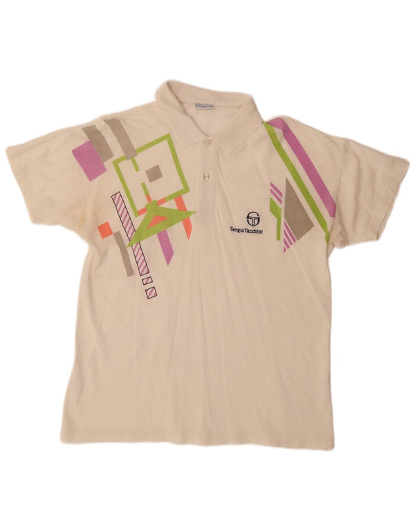 Polo da uomo SERGIO TACCHINI EU 50 cotone geometrico bianco sporco medio